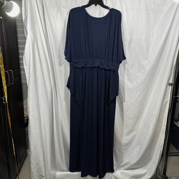 NWD $128 Kiyonna [ 3X ] Indie Surplice V-Neck Maxi Dress in‎ Nouveau Navy #Q400 - Picture 11 of 13